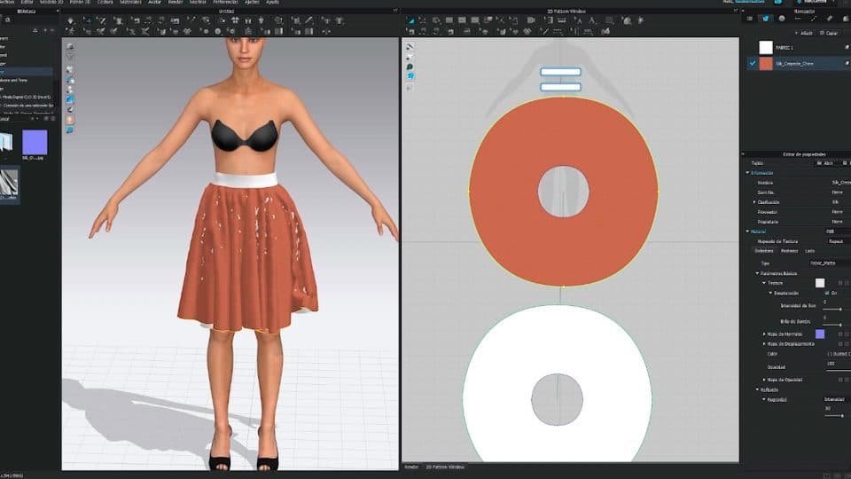portada del cursoPatronaje digital de una falda de doble capa en CLO3D I Moda Digital